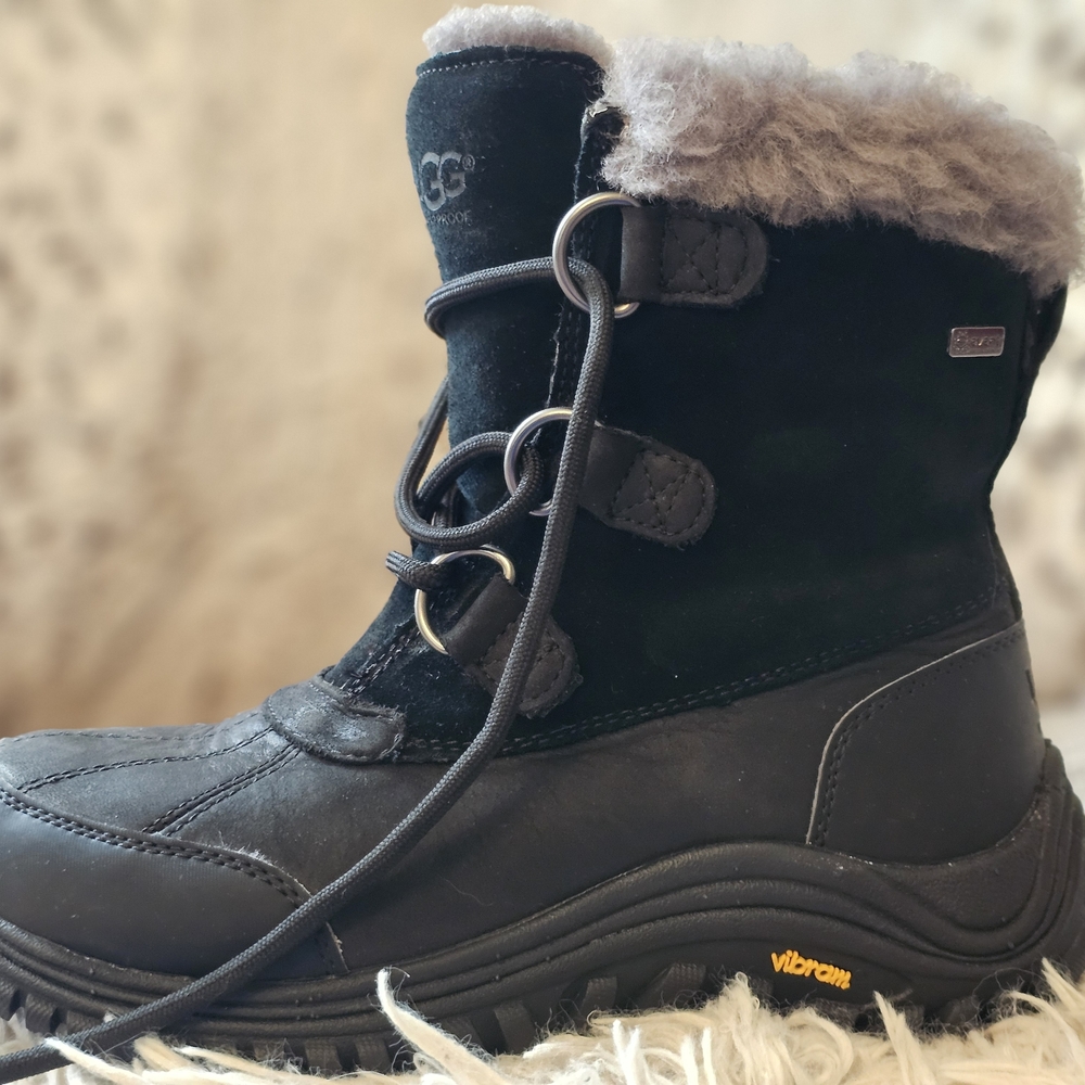 UGG Women's WATERPROOF Black and Gray Winter Boots